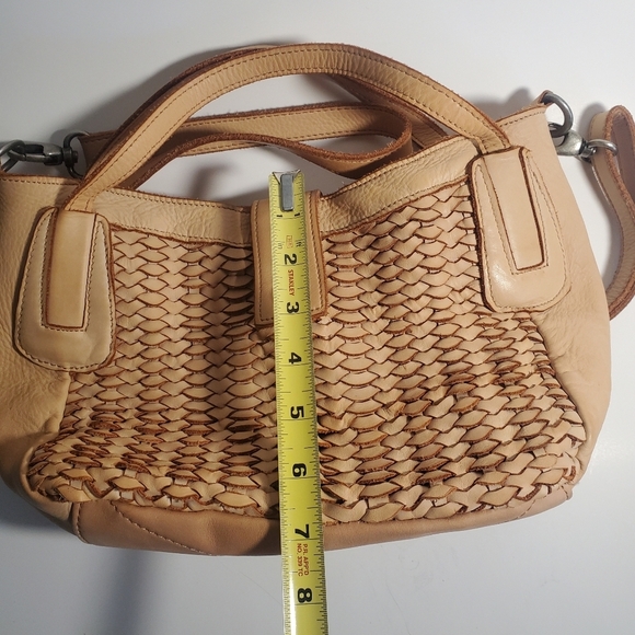GIORGIA MILANI Genuine Leather Made in Italy Woven 4 Pocket Shoulder Bag EUC - Picture 11 of 12